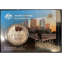 2011 Silver One Dollar Frosted Unc Coin Capital Bridges - Melbourne Princes