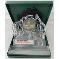 2013 Uncirculated Tetradecagon 50c Unc in Perspex Map Coin Lunar - Year of the Snake