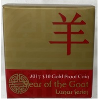 2015 Gold 10 Dollar Proof Coin Lunar - Year of the Goat