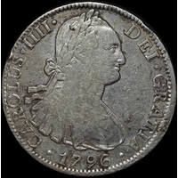 Mexico 1796 Silver 8 Reales Ex Rapid shipwreck KM# 108 good Fine
