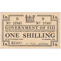Fiji 1942 One Shilling P# 48a Extremely Fine