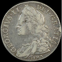 1746 Silver Half Crown George II S#3695a AVF