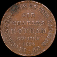 James Nokes Copper Halfpenny Token 1854 A# 406 Extremely Fine