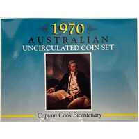 1970 Uncirculated Mint Coin Set Sherwoods Captain Cook