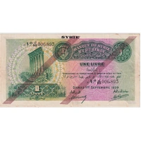 Syria 1939 1 Livre P# 40c about EF