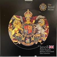 United Kingdom 2008 Uncirculated Mint Coin Set (9 coins) Royal Arms