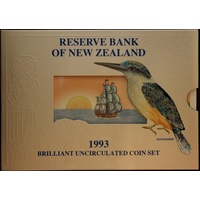 New Zealand 1993 Uncirculated Mint Coin Set KM#MS41 Kingfisher
