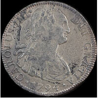 Mexico 1794 Silver 8 Reales KM# 109 good Fine