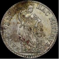 Netherlands (Holland) 1759 Silver 1/4 Guilder KM# 100 good EF