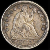 United States 1853 Silver Half Dime KM# 62.2 good VF