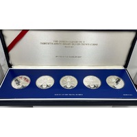 QEII 1983 30th Anniversary Silver Crown Coins Proof Set