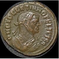 Ancient Rome (Imperial)  308 AD Dicletian Copper Follis Providentia  RIC VI Alexandria 91a Very Fine