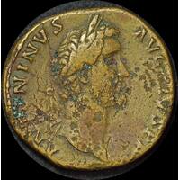 Ancient Rome (Imperial)  139 AD Antoninus Pius Bronze Sestertius Africa  RIC III 574 Very Fine