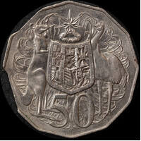 1981 Coat of Arms 50 Cent Double Clipped Planchet Error Uncirculated