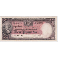 1954 Ten Pound Coombs/Wilson WA/00 First Prefix R62F good Fine