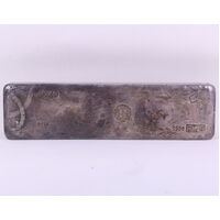 Vintage Geomin / Bullion Sales International 50.34ozt Cast Silver Ingot 99.98%