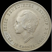 Denmark 1968 Silver 10 Kroner KM# 857 Uncirculated