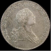 German States (Saxony) 1765-BDC Silver Thaler KM# 983 good EF