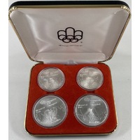 Canada 1974 Silver Set of 4 $5 and $10 Coins - Montreal Olympics (Series VI)