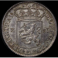 Netherlands (Utrecht) 1767 Silver 10 Stuivers KM# 110 Choice Uncirculated