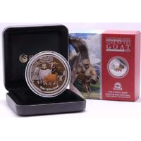 2015 Silver 2oz Proof Coloured Coin Lunar Goat
