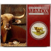 2009 Silver Lunar 1oz Coloured Proof Coin Ox