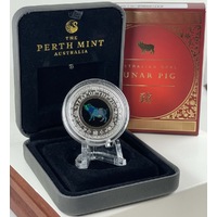 2019 Silver 1 Ounce Proof Coin Opal Lunar Pig