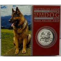 2018 Silver 1oz High Relief Proof Coin Lunar Dog