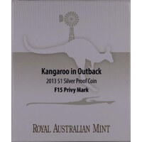 2013 Silver 1oz Proof Coin Kangaroo in the Outback - F15 Privy
