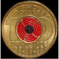 2018 Coloured 2 Dollar Coin Remembrance Day Uncirculated