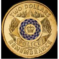 2019 Coloured 2 Dollar Coin National Police Remembrance Day Uncirculated