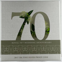 2017 Silver 50 Cent Proof Royal Wedding 70th Anniversary