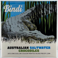 2013 Silver 1 Dollar Proof Australian Saltwater Crocodiles - Bindi