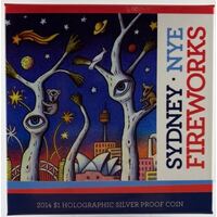 2014 Silver 1 Dollar Proof Sydney NYE Fireworks