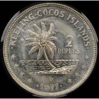 Keeling-Cocos Islands 1977 Copper-Nickel 2 Rupee KM# 6 PCGS MS63