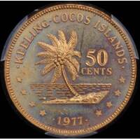 Keeling-Cocos Islands 1977 Copper 50 Cents KM# 4 PCGS MS64RD