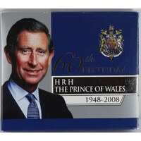 2008 Silver 1oz Proof Coin Prince of Wales 60th Birthday