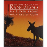 2011 Silver 1oz High Relief Proof Coin Australian Kangaroo