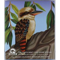 2014 Silver Coloured 1oz Coin Kookaburra - ANDA Melbourne