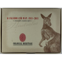 2013 Silver 1/2oz Proof Coin Kanagroo and Map Stamp-Coin Set