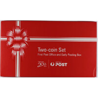 2009 Silver 1oz & 1 Proof 2 Coin Set First Post Office and Early Posting Box