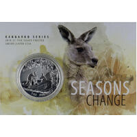 2018 Silver 1 Dollar Coin Kangaroo Seasons Change - Summer