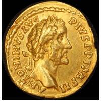 Ancient Rome (Imperial)  155 ~ 156 AD Antoninus Pius Gold Aureus Victory  RIC 255a good VF