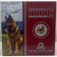 2018 Silver 1/4oz Coloured Coin Lunar Dog Sydney ANDA Expo