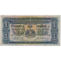 1918 One Pound Cerutty/Collins R21 about VF