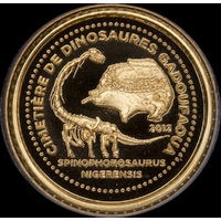 Republic of Niger 2012 Gold 1500 CFA Francs Dinosaur Cemetery