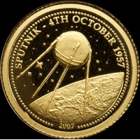 Mongolia 2007 Gold 500 Togrog Sputnik