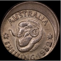 1952 Shilling 3.5mm Offstrike Error good EF