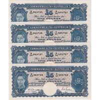 1942 Five Pound Consec Run of 4 Armitage/McFarlane R46 PCGS Choice Unc 64