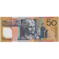 2011 $50 Note MacFarlane/Evans AA11 First Prefix R521eF Uncirculated